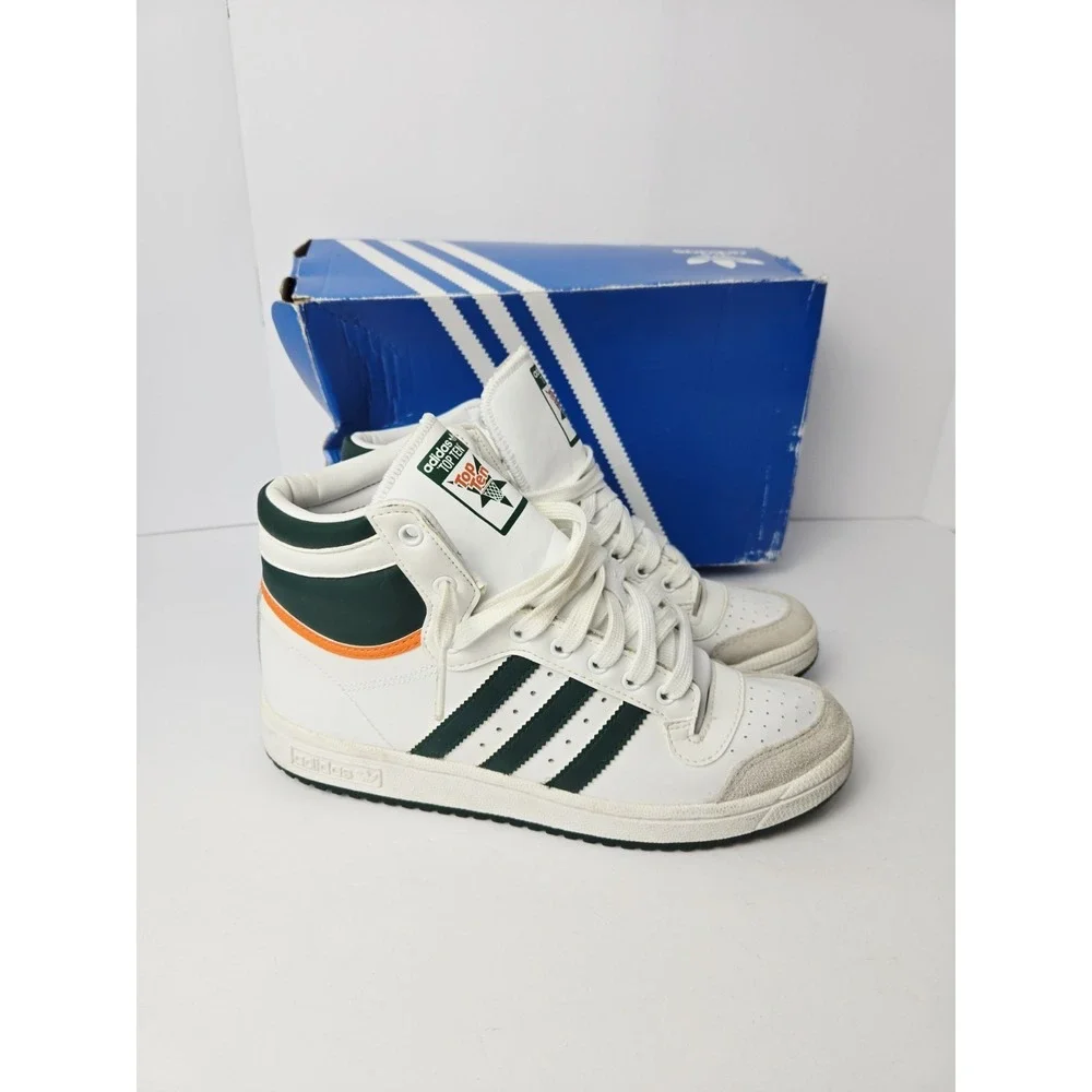 Adidas Top Ten Hi J shoes green orange youth size 6‎